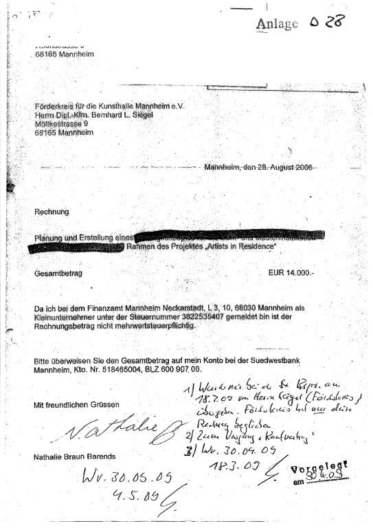 Rechnung fr Katalogkonzeptes